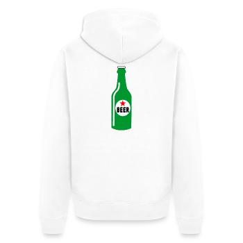 Bouteille de bière verte - Veste à capuche bio Premium Unisexe - blanc - Dos - Thijin (182cm)