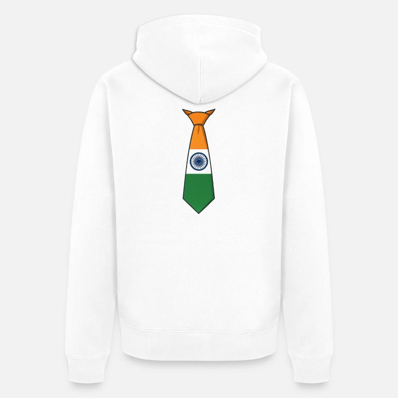 Cravate de l’Inde – Drapeau - Veste à capuche bio Premium Unisexe - blanc