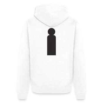 Minimalist Man Silhouette - Unisex Premium Organic Zip Hoodie - white - Back - Thijin (182cm)