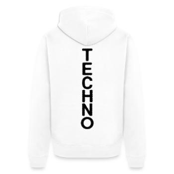 Y2K ligne Techno, design minimaliste Rave Festival - Veste à capuche bio Premium Unisexe - blanc - Dos - Thijin (182cm)