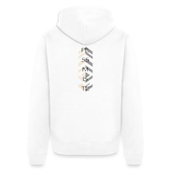 Pessimist - Unisex Premium Bio Zip Hoodie - Weiß - Hinten - Thijin (182cm)