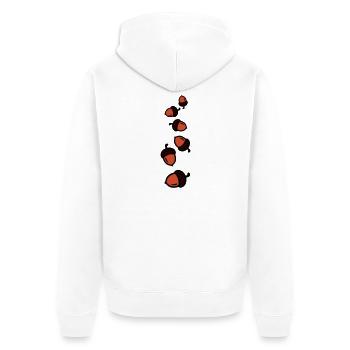 Eichel Comic - Unisex Premium Bio Zip Hoodie - Weiß - Hinten - Thijin (182cm)