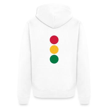 Ampel - Auto - Unisex Premium Bio Zip Hoodie - Weiß - Hinten - Thijin (182cm)