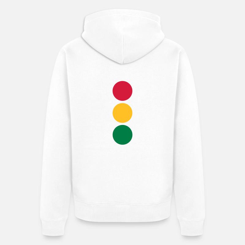 Ampel - Auto - Unisex Premium Bio Zip Hoodie - Weiß