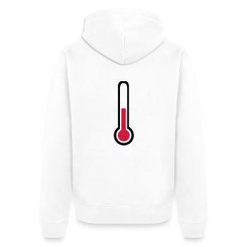 Thermometer - Unisex Premium Bio Zip Hoodie - Weiß - Hinten - Thijin (182cm)