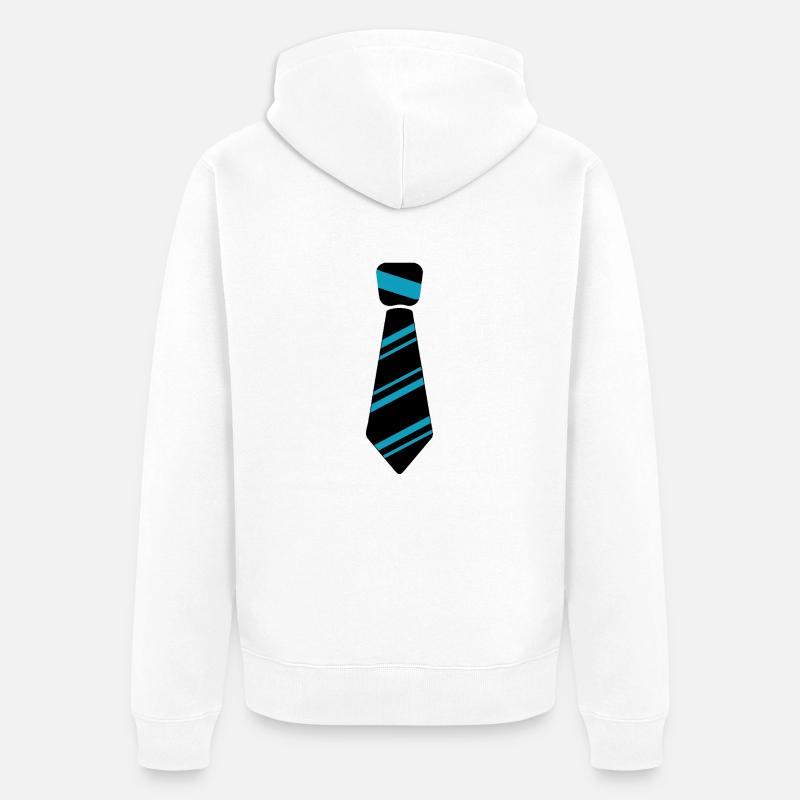 cravate bleue - Veste à capuche bio Premium Unisexe - blanc