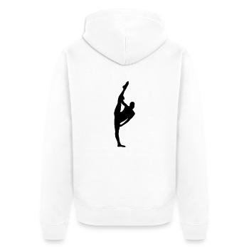 Danseuse de ballet vecteur Silhouette - Veste à capuche bio Premium Unisexe - blanc - Dos - Thijin (182cm)