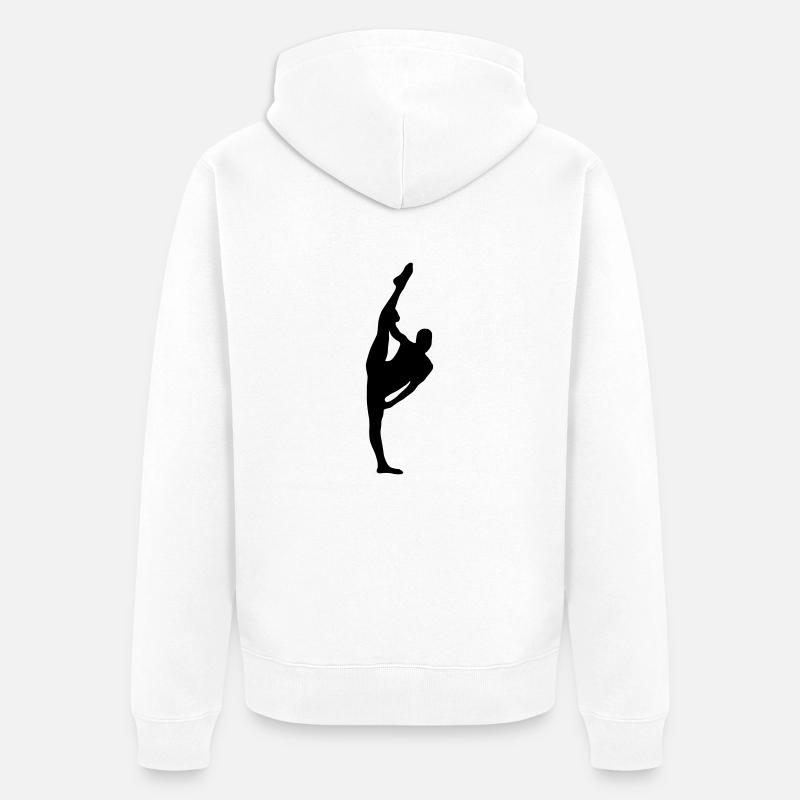 Danseuse de ballet vecteur Silhouette - Veste à capuche bio Premium Unisexe - blanc
