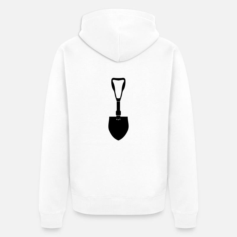 klappspaten_vec_1 fr - Veste à capuche bio Premium Unisexe - blanc