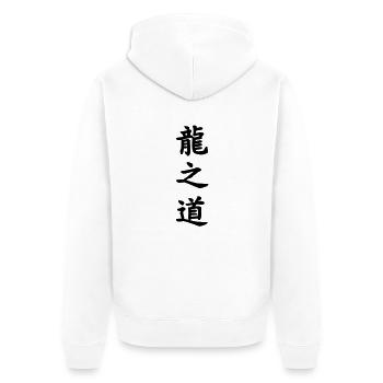 Der Weg des Drachen - Unisex Premium Bio Zip Hoodie - Weiß - Hinten - Thijin (182cm)