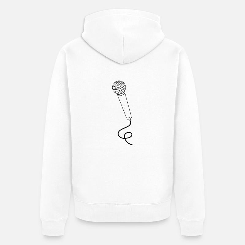 Microphone - Veste à capuche bio Premium Unisexe - blanc