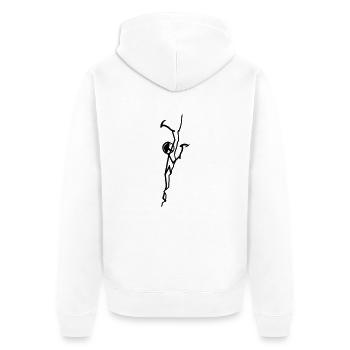 Eisklettern - Unisex Premium Bio Zip Hoodie - Weiß - Hinten - Thijin (182cm)