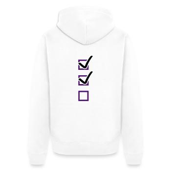 checklist - Unisex Premium Bio Zip Hoodie - Weiß - Hinten - Thijin (182cm)