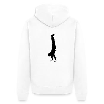 handstand - Unisex Premium Bio Zip Hoodie - Weiß - Hinten - Thijin (182cm)