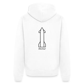 Starship Wen Hop - Unisex Premium Bio Zip Hoodie - Weiß - Hinten - Thijin (182cm)