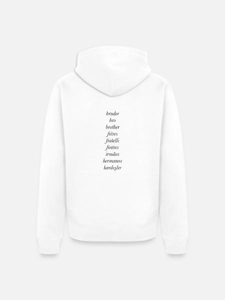 Brother in different languages - Unisex Premium Organic Zip Hoodie - white