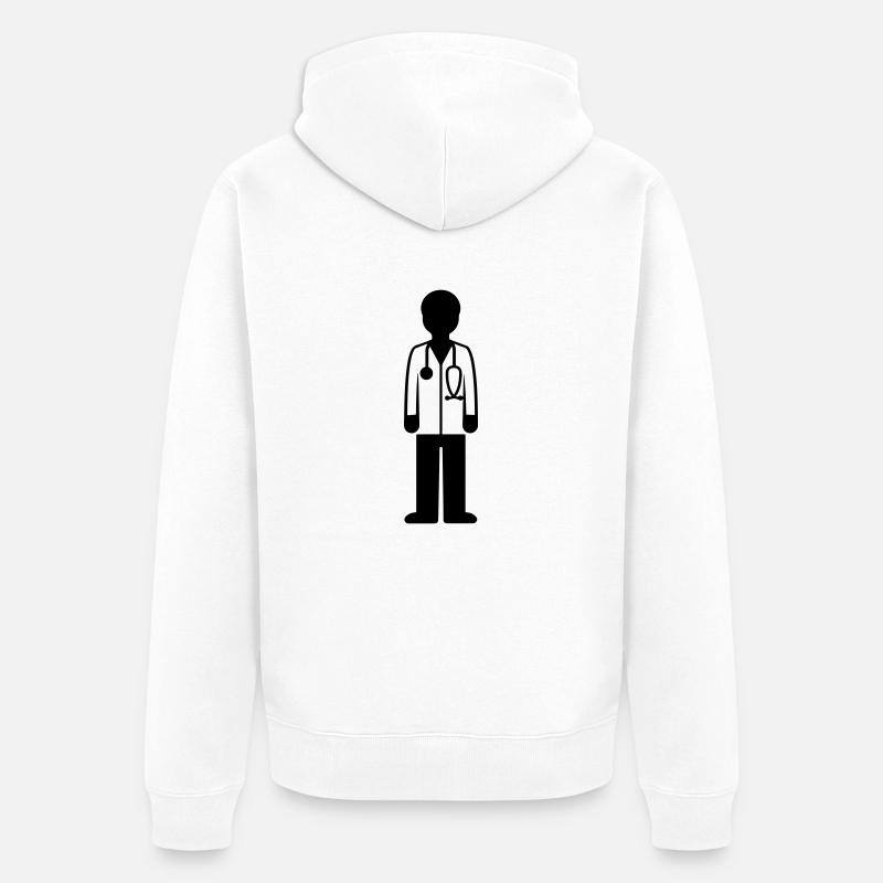 Docteur Docteur - Veste à capuche bio Premium Unisexe - blanc