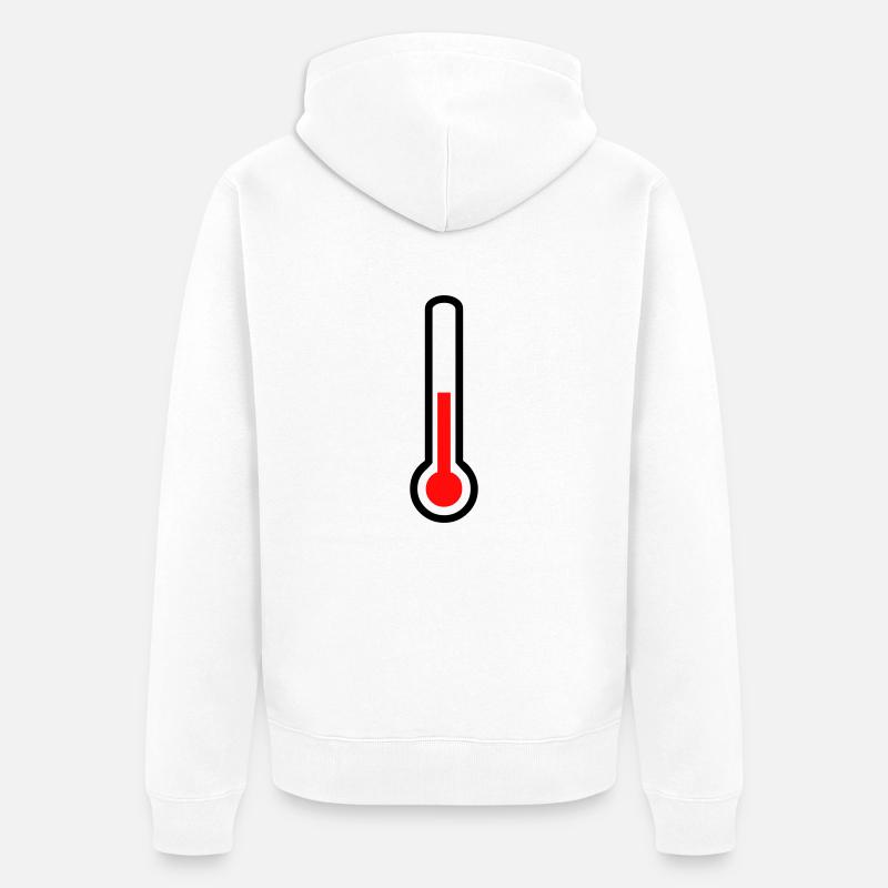 Thermomètre - température - Veste à capuche bio Premium Unisexe - blanc
