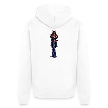 Guerrier de la Nuit au Casque de Corne - Veste à capuche bio Premium Unisexe - blanc - Dos - Thijin (182cm)