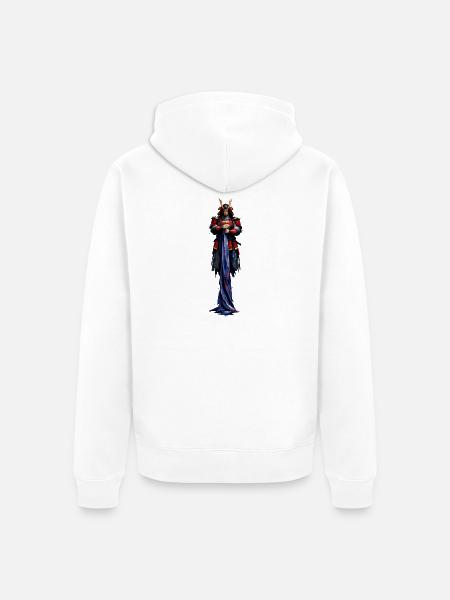 Nachtkriegerin mit Hornhelm - Unisex Premium Bio Zip Hoodie - Weiß