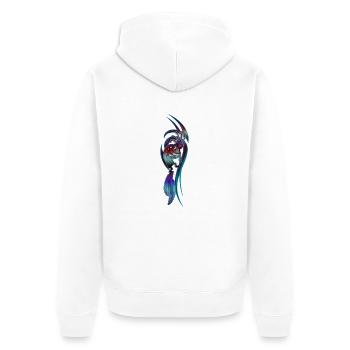 Fruchtbarkeitstanz Kokopelli - Unisex Premium Bio Zip Hoodie - Weiß - Hinten - Thijin (182cm)