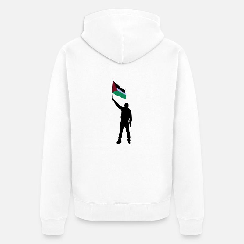 libérer la Palestine - Veste à capuche bio Premium Unisexe - blanc