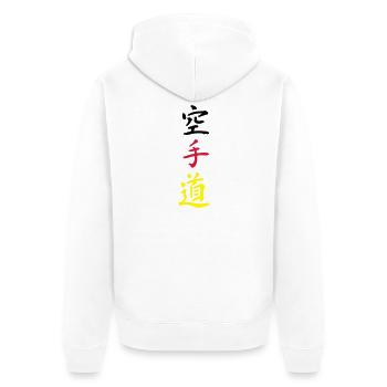 karate germany - Unisex Premium Bio Zip Hoodie - Weiß - Hinten - Thijin (182cm)