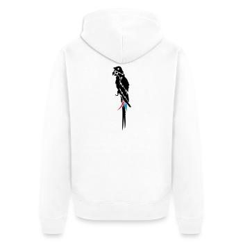 Piraten Papagei mit Augenklappe,Haken und - Unisex Premium Bio Zip Hoodie - Weiß - Hinten - Thijin (182cm)