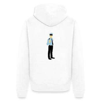 Polizist - Unisex Premium Bio Zip Hoodie - Weiß - Hinten - Thijin (182cm)