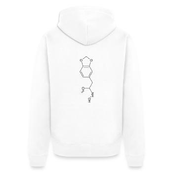 MDMA Strukturformel - Unisex Premium Bio Zip Hoodie - Weiß - Hinten - Thijin (182cm)