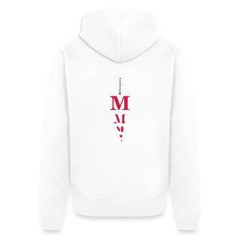 M girl - Unisex Premium Bio Zip Hoodie - Weiß - Hinten - Thijin (182cm)