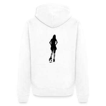 Girl playing football - Unisex Premium Organic Zip Hoodie - white - Back - Thijin (182cm)