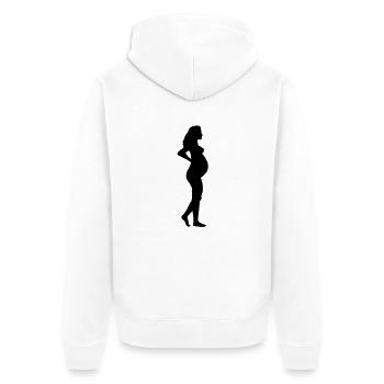 Schwanger - Unisex Premium Bio Zip Hoodie - Weiß - Hinten - Thijin (182cm)