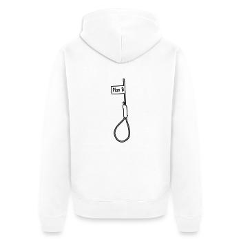 Plan B - Unisex Premium Bio Zip Hoodie - Weiß - Hinten - Thijin (182cm)