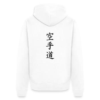 Karate - Unisex Premium Organic Zip Hoodie - white - Back - Thijin (182cm)