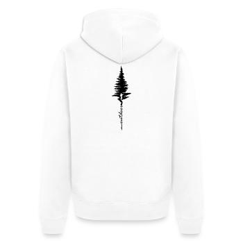 Baum Wandern Outdoor - Unisex Premium Bio Zip Hoodie - Weiß - Hinten - Thijin (182cm)