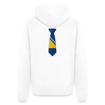 Lien avec la Bosnie - Veste à capuche bio Premium Unisexe - blanc - Dos - Thijin (182cm)