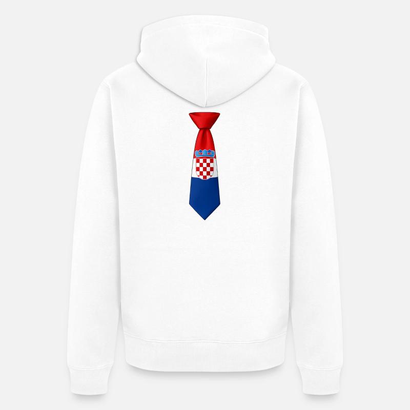 Croatie cravate – Conception du drapeau - Veste à capuche bio Premium Unisexe - blanc
