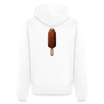 Dessin animé Glace au Chocolat - Veste à capuche bio Premium Unisexe - blanc - Dos - Thijin (182cm)