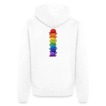  Regenbogen-qualle Pride Kawaii Niedlich Lgbtq - Unisex Premium Bio Zip Hoodie - Weiß - Hinten - Thijin (182cm)