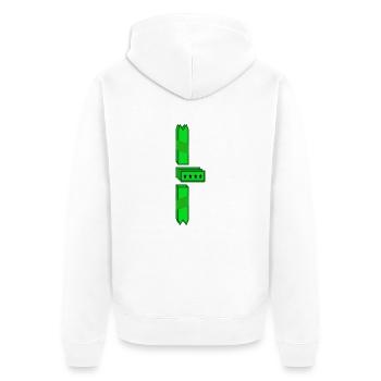 Grün - Unisex Premium Bio Zip Hoodie - Weiß - Hinten - Thijin (182cm)