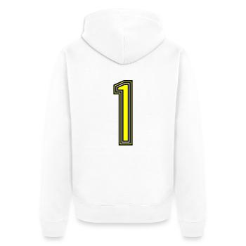 1 - Unisex Premium Organic Zip Hoodie - white - Back - Thijin (182cm)