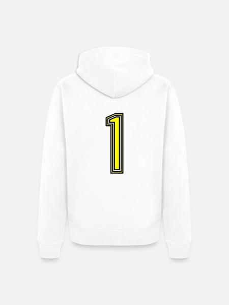 1 - Unisex Premium Organic Zip Hoodie - white