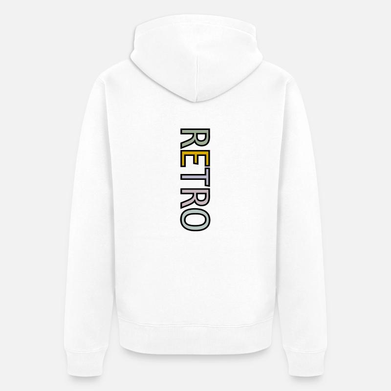 RÉTRO - Veste à capuche bio Premium Unisexe - blanc