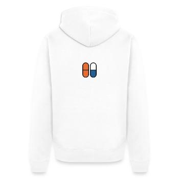 Pillen & Kapseln | Medizin & Pharmazie Symbol - Unisex Premium Bio Zip Hoodie - Weiß - Hinten - Thijin (182cm)