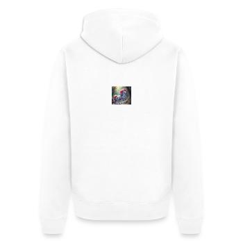 Zauberhafter Regenbogen-Einhorn im Wald - Unisex Premium Bio Zip Hoodie - Weiß - Hinten - Thijin (182cm)