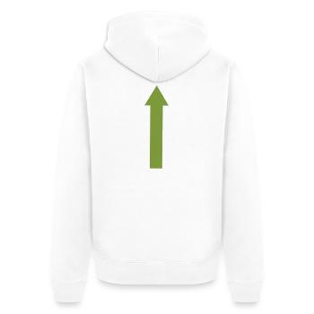 pfeil- - Unisex Premium Bio Zip Hoodie - Weiß - Hinten - Thijin (182cm)