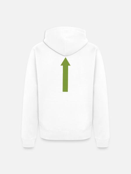 pfeil- - Unisex Premium Bio Zip Hoodie - Weiß