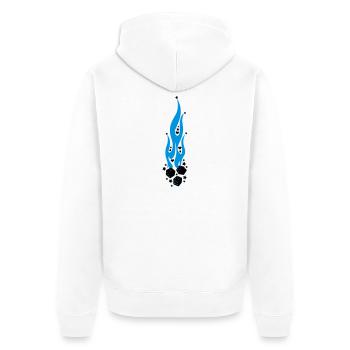 flammen - Unisex Premium Bio Zip Hoodie - Weiß - Hinten - Thijin (182cm)