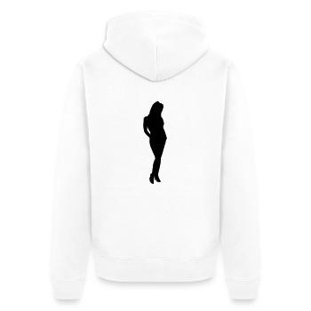 Frau Körper Silhouette Vektor-Design - Unisex Premium Bio Zip Hoodie - Weiß - Hinten - Thijin (182cm)